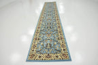 Unique Loom Sialk Hill Collection Area Rug - Washington (2' 11" x 16' 5" Runner Light Blue/Navy Blue)