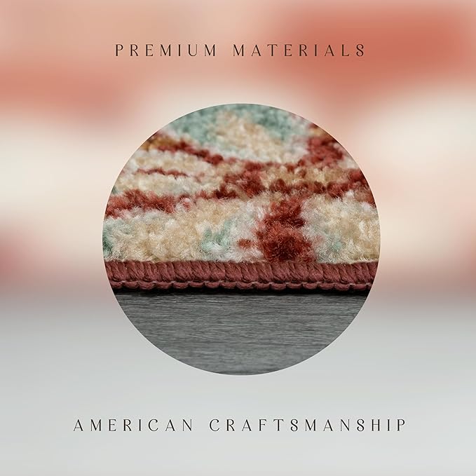 Maples Rugs Reggie Floral Runner Rug - Made in USA - Washable, Non Slip Indoor Carpet for Kitchen, Hallway, and Laundry Room, 2' x 9', Merlot