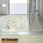 Morebes Washable Runner Rug 2x6,Bathroom Runner Rugs 24 x 72 Non Slip Washable,Vintage Boho Ultra-Thin Indoor Throw Carpet Runner for Hallway Entry Bedroom Laundry Room, Cream/Multi