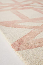 Hand-Tufted Wool Marengo Rug in Pink – Elegant Geometric Wool Carpet for Living Room & Bedroom – Soft Feel – 8 x 8