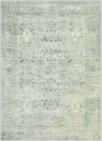 Lahome Vintage 5x7 Washable Green Rugs for Living Room Bedroom, Soft Dining Room Rugs for Under Table, Non Slip Indoor Throw Carpet for Entryway Kitchen Office (5x7ft,Light Green)