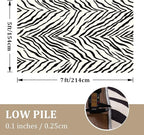 YIHOUSE Tiger Washable Area Rugs 5'x7', Black and Beige Modern Rug for Living Room, Bedroom, Ultra Thin Animal Stripe Print Rug for Girls Boys Nursery, Playroom, Dorm Room