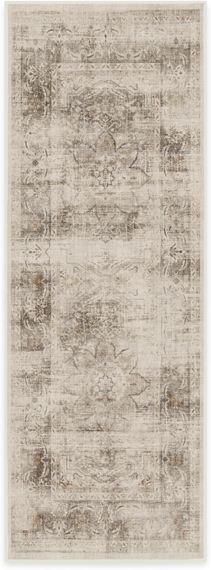 RUGGABLE Washable Vintage Runner Rug – Sarrah Hazel 2.5x7, Stain-Resistant, Non-Slip Hallway Runner – Machine Washable Rug for Hallway, Entryway, Living Room & Kitchen – with Cushioned Pad