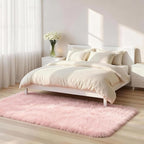 2x6 Solid Fluffy Pink Area Rug – Washable, Durable, Small Bedroom Runner Rug, Non-Slip Shag Rugs for Hallway, Girls Room, Living Room, Bedroom, Bedside, Dorms, Kids Room, Sofa Coffee Table
