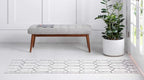 Rugs.com Lattice Trellis Collection Rug – 10 Ft Runner White Low-Pile Rug Perfect for Hallways, Entryways