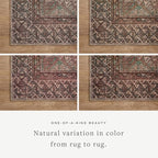 Loloi Amber Lewis Billie Collection BIL-04 Aqua/Rust 5'-0" x 7'-6", 0.19" Thick Area Rug