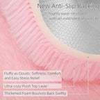 4x4 Round Solid Fluffy Pink Area Rug – Washable, Durable, Circle Bedroom Rug, Non-Slip High Pile Shag Rugs for Living Room, Bedside, Dorms, Grils Rooms, Kids Room, Soft Indoor Floor Carpet