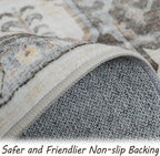 Area Rug Machine Washable Rug 10'x13' - Vintage Design Large Area Rugs with Non Slip Rugs for Living Room Bedroom,Stain Resistant, Home Decor Office Area Rug (Beige Brown 10'x13')