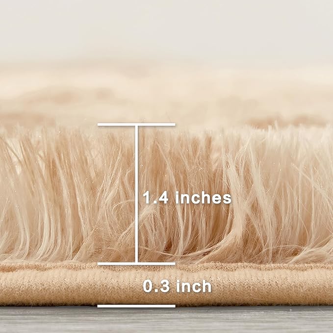 Andency Soft Area Rugs for Living Room Bedroom, 5x8 Fluffy Shaggy Bedside Rug, Non-Slip Large Shag Fuzzy Plush Carpets for Bedroom Kids Dorm Nursery Home Decor Aesthetic, Tie-Dyed Beige
