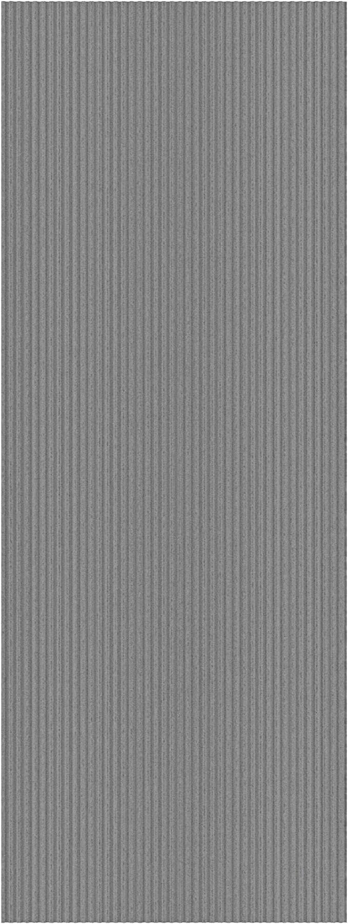 Ottomanson 3'11" x 32' Hallway Runner with Scraper Pile - Extra Durable Non-Slip Rug Mat for Indoor & Outdoor Use - Ideal for Kitchen, Entryway & Garage - High-Traffic Carpet, Gray