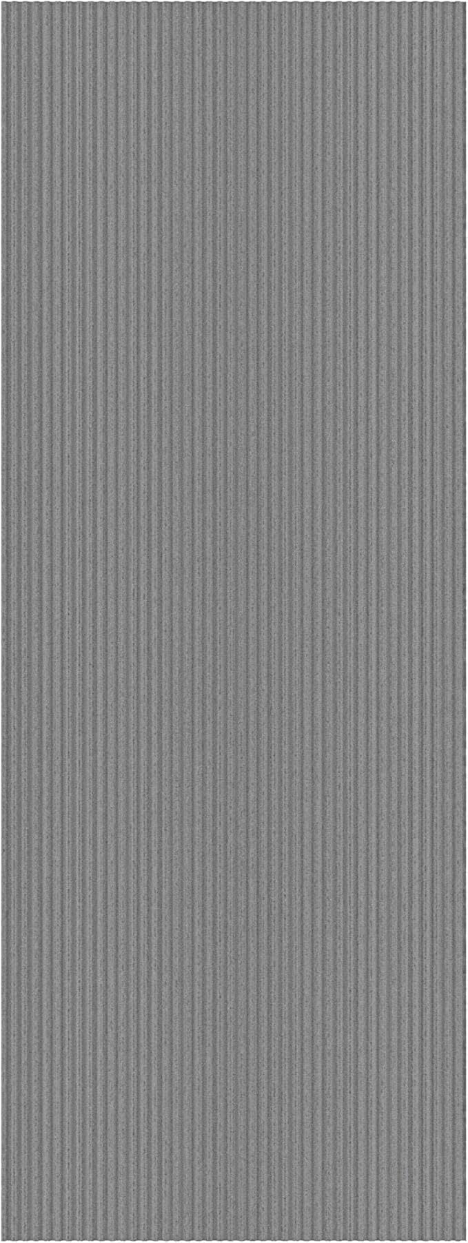 Ottomanson 2' x 38' Hallway Runner with Scraper Pile Extra Durable Non-Slip Rug Mat for Indoor & Outdoor Use - Ideal for Kitchen, Entryway, Patio & Garage - High-Traffic Carpet, Gray