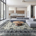 Area Rug Non Slip Machine Washable Ultra Soft Living Room/Bedroom/Kitchen/Outdoor/Classroom White Gray, 8'×10'