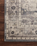 Loloi Hathaway Collection HTH-05 Steel/Ivory 2'-6" x 7'-6", .25" Thick Runner Rug, Soft, Durable, Printed, Modern, Low Pile, Non-Shedding, Easy Clean, Living Room Rug