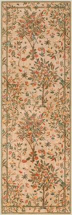 Morebes Boho Floral Runner Rug Non Slip, Washable Flower Long Bathroom Rugs Runner 2x6, Soft Botanical Flower Birds Indoor Throw Carpet for Entryway Hallway Bedroom Laundry Room, Brown