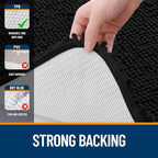 OLANLY Bathroom Rugs 24x16, Extra Soft Absorbent Chenille Bath Rugs, Rubber Backing Quick Dry, Machine Washable Bath Mats for Bathroom Floor, Tub and Shower, Home Decor Accessories, Black