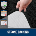 OLANLY Bathroom Rugs 34x21, Extra Soft Absorbent Chenille Bath Rugs, Rubber Backing Quick Dry, Machine Washable Bath Mats for Bathroom Floor, Tub and Shower, Home Decor Accessories, Black