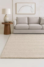 Modern Herringbone Chevron Collection Handcrafted Wool Area Rug - Durable, Zigzag Pattern, for High Traffic, Contemporary Design for Living Room, Bedroom, Dining Room Decor (Sand Beige, 10' x 12')