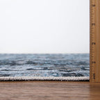 Bloom Rugs Caria Washable Non-Slip 12 ft Runner - Navy Blue Traditional Runner for Entryway, Hallway, Bathroom, and Kitchen - Exact Size: 2'6" x 12'