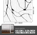 YIHOUSE Modern Washable Area Rug for Living Room Bedroom - Large Abstract Black and White Rug Non-Slip Ultra-Thin Home Decor (Warping, 9'x12')