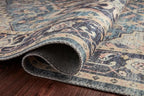 Loloi Hathaway Collection HTH-01 Navy/Multi 2'-0" x 5'-0", .25" Thick Accent Rug, Soft, Durable, Printed, Modern, Low Pile, Non-Shedding, Easy Clean, Living Room Rug
