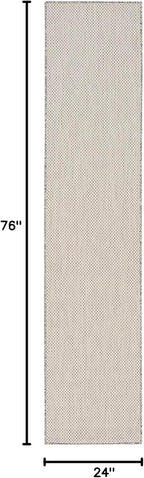 Nourison Home Courtyard Ivory Silver 2' x 6' Area Rug - Easy Clean, Non Shedding, Bed Room, Living Room, Dining Room, Kitchen (6' Runner)