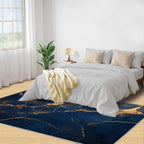 5x7 Abstract Marble Rugs for Bedroom - Dark-Blue-Marble Print Rug, Luxury Stone Pattern Rug Non Slip Soft Rugs for Living Room Hardwood Floors Teen Room