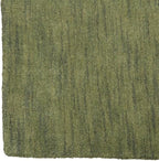 Hand Knotted Loom Wool ECO-Friendly Area Rugs - 6'x6', Square, Green Color, Solid Plain Design, High Pile Thick Handmade Anti Skid Area Rugs for Living Room, Bed Room (L00111)