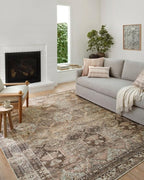 Loloi Amber Lewis Billie Collection, Clay & Sage 2'-6" x 9'-6" Area Rug – Antique & Distressed Accent Rugs for Living Room, Bedroom, Entryway & Hallway, No Shed High Traffic Area Home Decor Rug