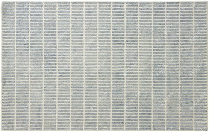Capitola Hand-Tufted Wool Rug 2.5x12 Ft (Runner) Blue Coastal, Rustic Area Carpet for Bedroom Living Room, Textured Natural PB Style, Soft Wool Accent Mat