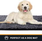PURRUGS Dirt Trapping Door Mat 24" x 35.5", Non-Slip Machine Washable Entry Rug, Shoe Scraper, Dog Doormat, Super Absorbent Welcome Mat for Front & Back Door, Muddy Shoes & Paws, Bluish Grey-Black