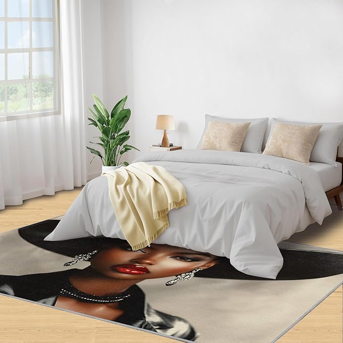 6x9 Fashionable Woman Living Room Rug - Modern Woman Bedroom Carpet, Sexy Girl Classroom Rug for Carpet Boy Bedroom Office Nursery Hardwood Home Decor