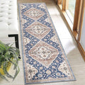 Moroccan Trellis Hallway Runner Rug Non-Slip Washable Geometric Standing Mats Anti-Fatigue Long Farmhouse Kitchen Mat Soft Low-Pile Distressed Area Rugs for Bathroom,Bedroom,Laundry 2.6' X 8'