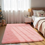Zentavio Pink Rugs for Girls Room 4x6 Area Rugs for Living Room Cute Carpet for Bedroom Washable Soft Fluffy Shag Aesthetic Plush High Pile Throw Rug for Nursery Kids Room Dorm Room