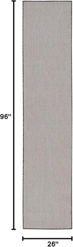 Nourison Home Courtyard Ivory Charcoal 2'2" x 8' Area Rug - Easy Clean, Non Shedding, Bed Room, Living Room, Dining Room, Kitchen (8' Runner)
