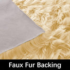 Latepis Yellow Round Rug 3ft Small Circle Faux Sheepskin Fur Rug Fluffy Boho Plush Rug Cute Furry Rugs for Bedroom Cushion Home Decor