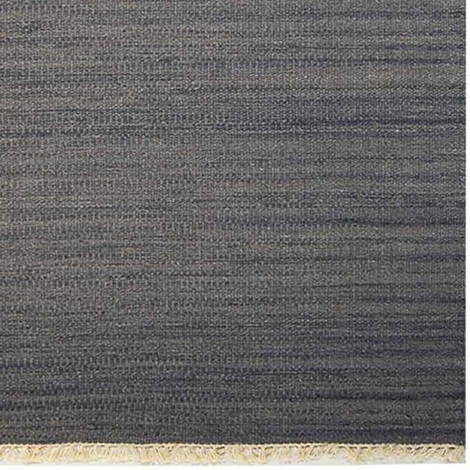 Rugsotic Carpets Hand Woven Flat Weave Kilim Wool 2'6''x6' Runner Area Rug Solid Silver D00111