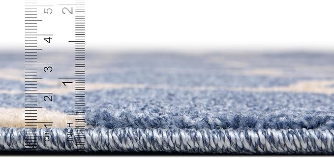 Rugs.com Lattice Collection Rug – 8 Ft Round Light Blue Medium Rug Perfect for Kitchens, Dining Rooms