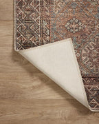 Loloi Amber Lewis Billie Collection, Aqua & Rust 2'-6" x 7'-6" Area Rug – Antique & Distressed Accent Rugs for Living Room, Bedroom, Entryway & Hallway, No Shed High Traffic Area Home Decor Rug