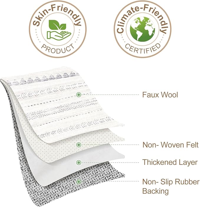 Nakagishi Area Rug Living Room Rugs: 4x6 Soft Machine Washable Boho Neutral Farmhouse Stain Resistant Moroccan Indoor Floor Carpet for Bedroom Nursery Kids Entryway Kitchen Entry Bedside Home- Gray