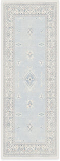 RUGGABLE Washable Vintage Runner Rug – Verena Soft Blue 2.5x7, Stain-Resistant, Non-Slip Hallway Runner – Machine Washable Rug for Hallway, Entryway, Living Room & Kitchen–with Cushioned Pad