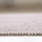 Modern Herringbone Chevron Collection Handcrafted Wool Area Rug - Durable, Zigzag Pattern, for High Traffic, Contemporary Design for Living Room, Bedroom, Dining Room Decor (Smoke Grey, 5' x 7')