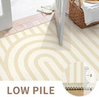 Bavni Area Rugs 8x10, Modern Soft Bedroom Rug, Machine Washable Rug Non Slip, Abstract Low Pile Large Rugs for Living Room, Dining Room, Abstract Brown Beige
