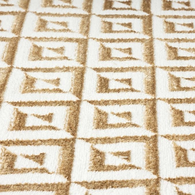 LUXE WEAVERS Geometric Greek Pattern Area Rug, Gold, 8'X10'