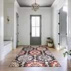 CAMILSON Indoor Outdoor Rug 10x14 Bohemian Medallion Floral Area Rugs for Indoor and Outdoor Patios Easy-Cleaning Non-Shedding Living Room Garden and Kitchen Washable Outside Carpet (10 x 14 / Brown)