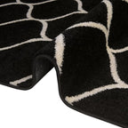 Rugs.com Lattice Frieze Collection Rug – 6' x 9' Black Medium Rug Perfect for Living Rooms, Large Dining Rooms, Open Floorplans