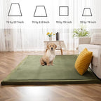 MAXYOYO Baby Play Mat, 1.2" Thick Memory Foam Soft Padded Carpet with Non-Slip Backing, 5x7 ft Japanese Tatami Rug Living Room for Kids, Toddler, Children, Nusery(Olive Green)