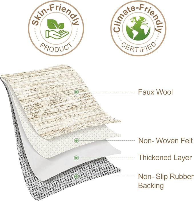 Nakagishi 6x9 Area Rugs Living Room: Washable Boho Large Neutral Modern Soft Farmhouse Beige Rug Stain Resistant Indoor Floor Non-Slip Carpet for Women Home Enthusiasts Aged 25-45 - Bedroom Room Decor