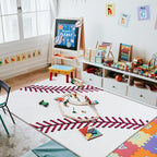 Soft Baseball Rugs for Bedroom, Machine Washable, Cute Bedside Boys Area Rug for Kids Toddlers Teens, Baseballs Lovers Home Decor Indoor Carpet for Living Room, Dorms, Nursery 4x5 Ft