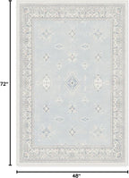RUGGABLE Washable Vintage Area Rug – Verena Soft Blue 4x6, Stain-Resistant, Non-Slip – Medium Machine Washable Rugs for Living Room, Bedroom, Hallway, Entryway & Office–with Standard Pad