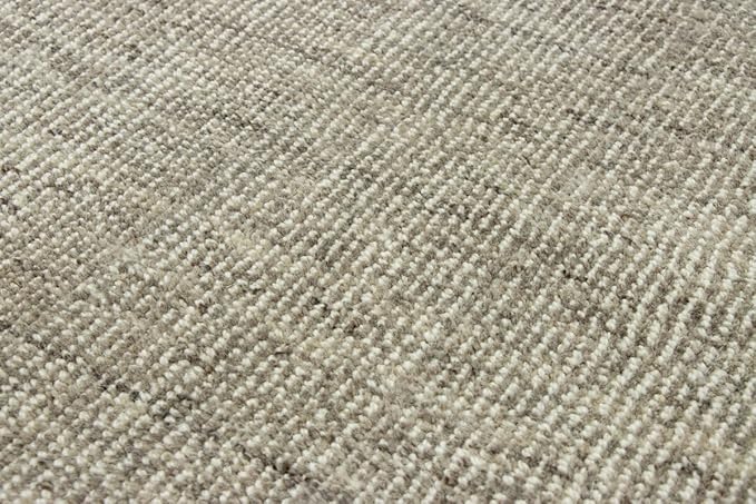 Handwoven Wool Area Rug 5'3" x 7'6" – Neutral Beige Gray Textured Flatweave Carpet for Living Room, Bedroom, Dining, Office – Modern Minimalist Floor Décor (160 x 230 cm)